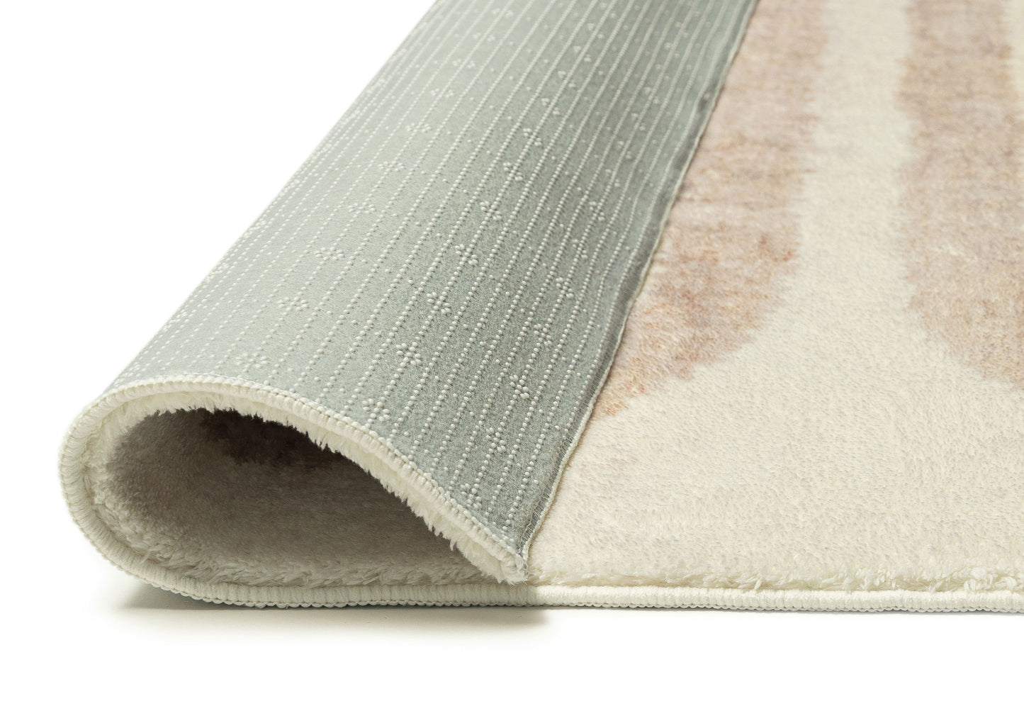 Sargola Ivory Curve Pattern Washable Rug