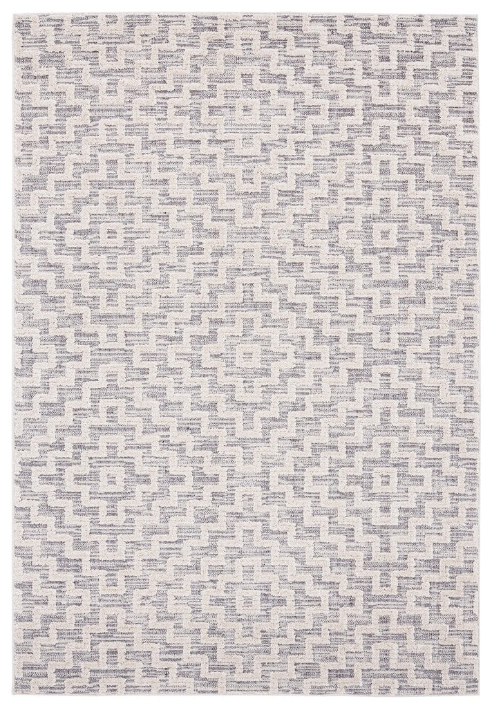 Sarita Ivory and Grey Geometric Textured Rug *NO RETURNS UNLESS FAULTY