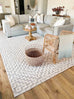 Sarita Ivory and Grey Geometric Textured Rug *NO RETURNS UNLESS FAULTY