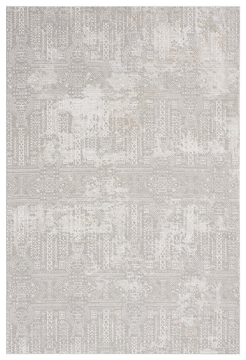 Satine Grey and Ivory Distressed Floral Tribal Rug *NO RETURNS UNLESS FAULTY