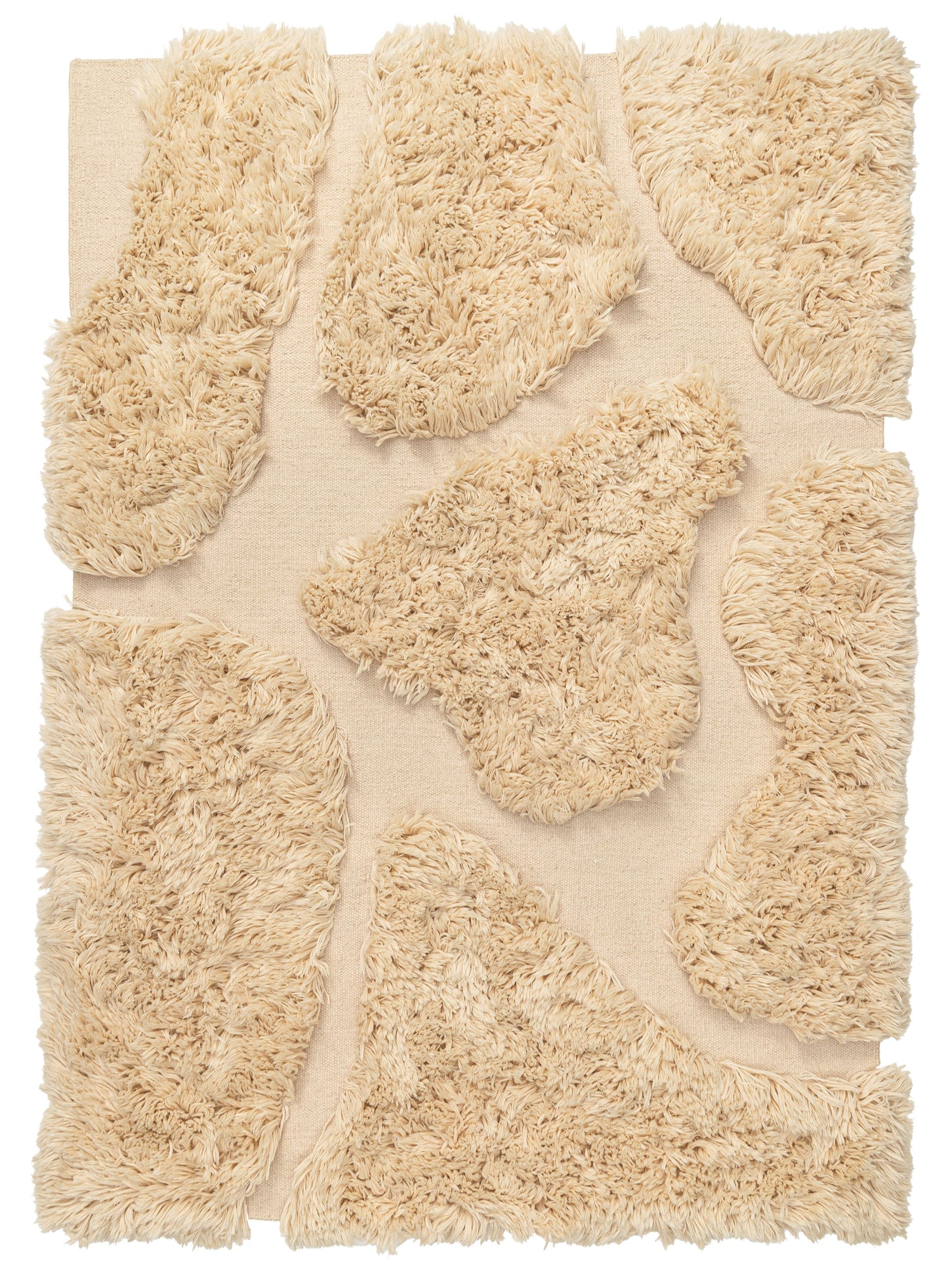 Savita Oat Sculptural Wool Shag Rug