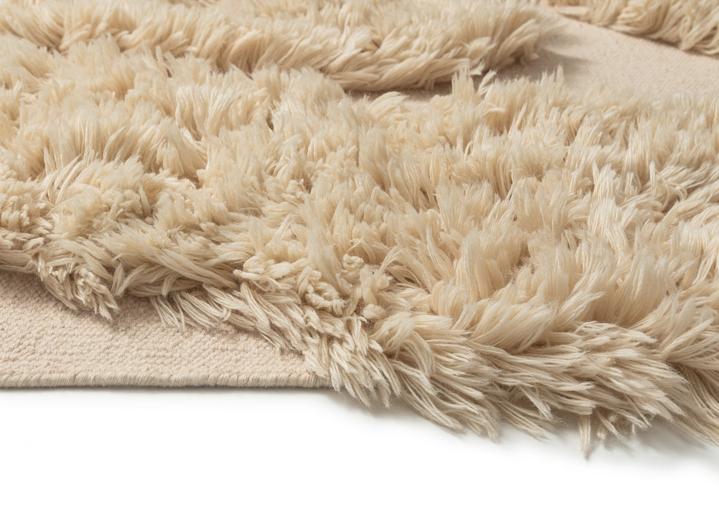 Savita Oat Sculptural Wool Shag Rug