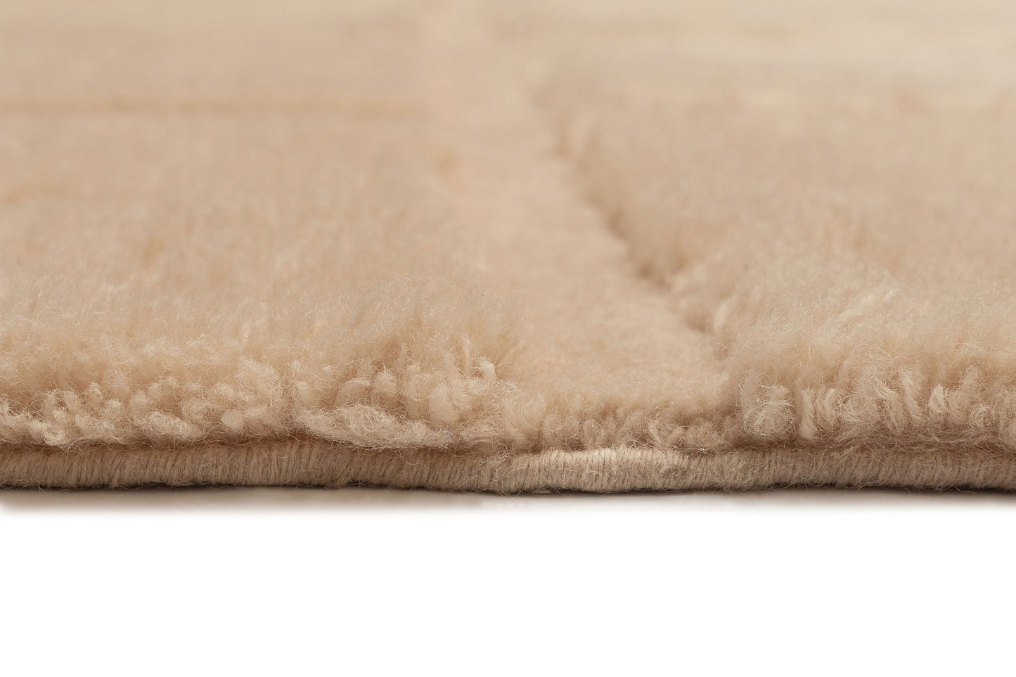 Scarlet Cream Geometric Wool Shag Rug