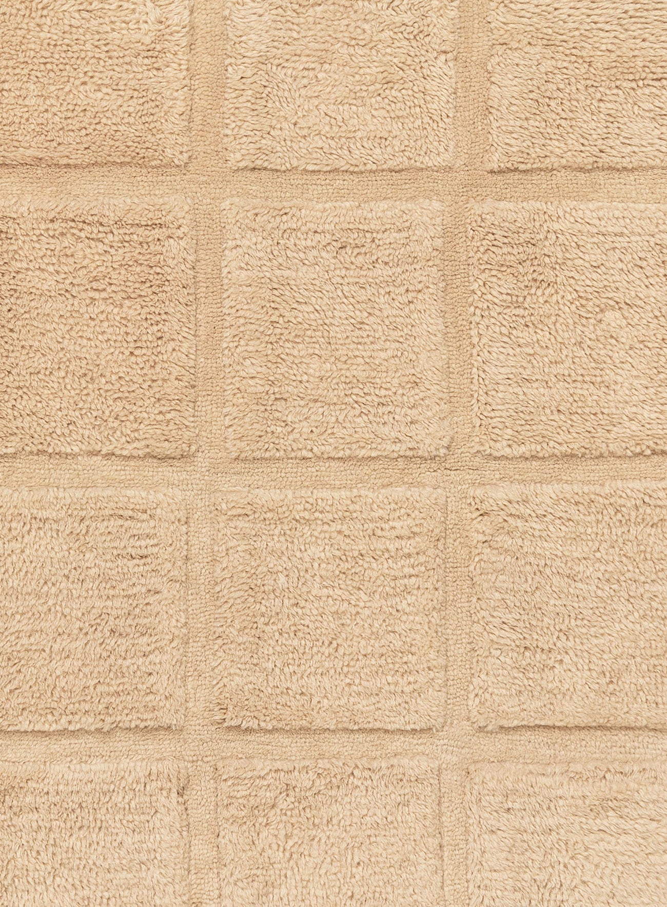 Scarlet Cream Geometric Wool Shag Rug
