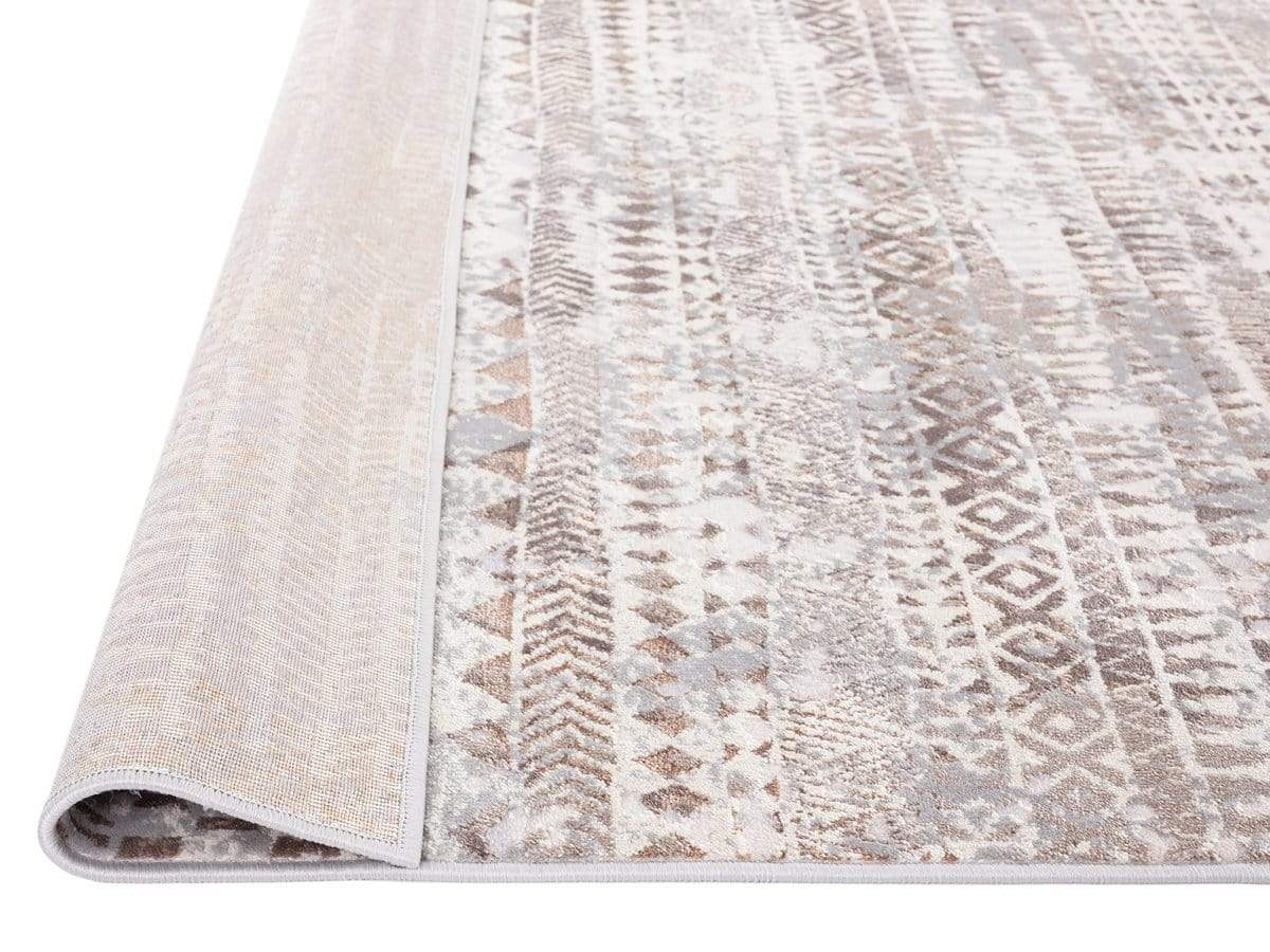Selma Brown Grey And Ivory Distressed Tribal Rug *NO RETURNS UNLESS FAULTY