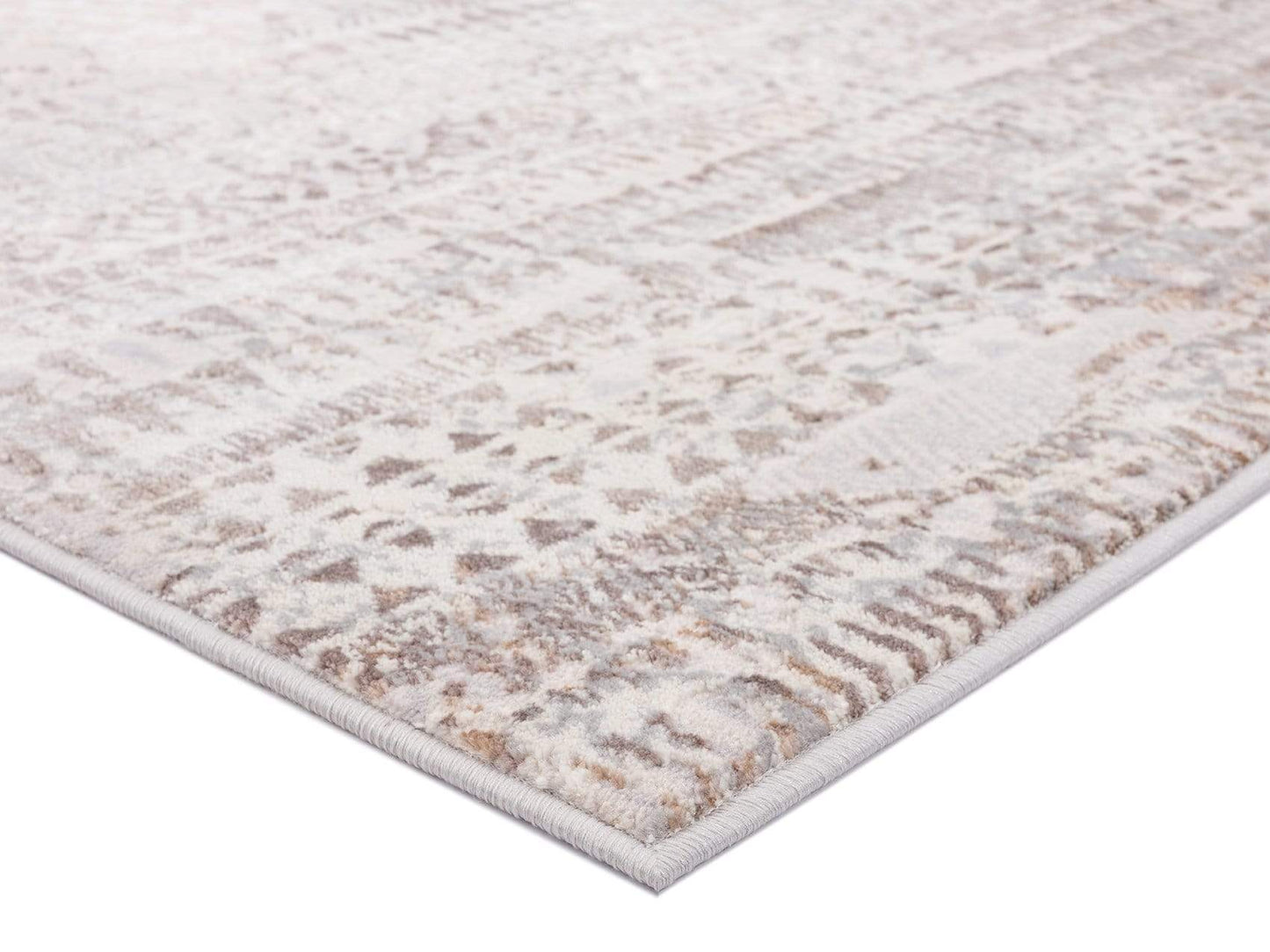 Selma Brown Grey And Ivory Distressed Tribal Rug *NO RETURNS UNLESS FAULTY