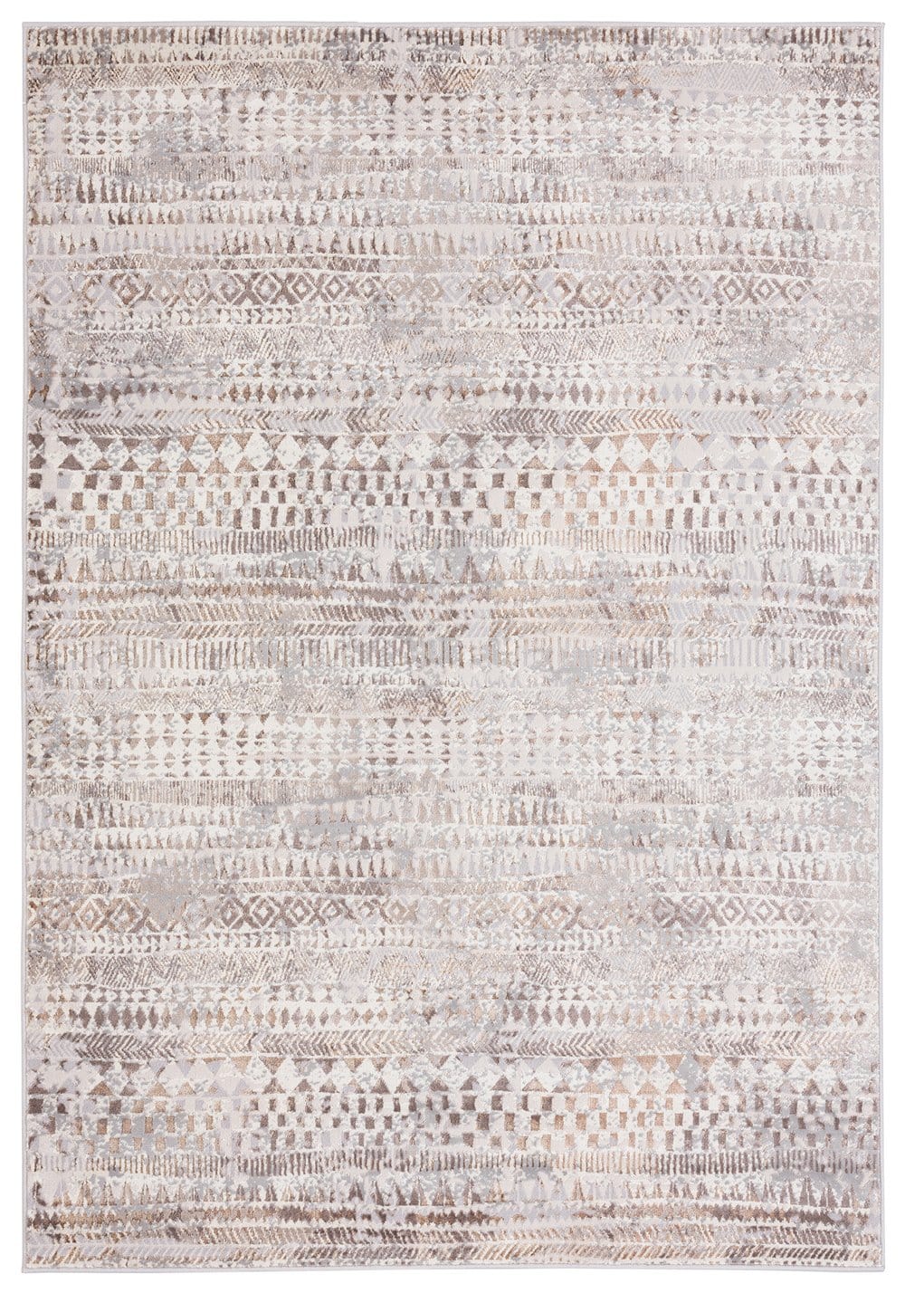 Selma Brown Grey And Ivory Distressed Tribal Rug *NO RETURNS UNLESS FAULTY