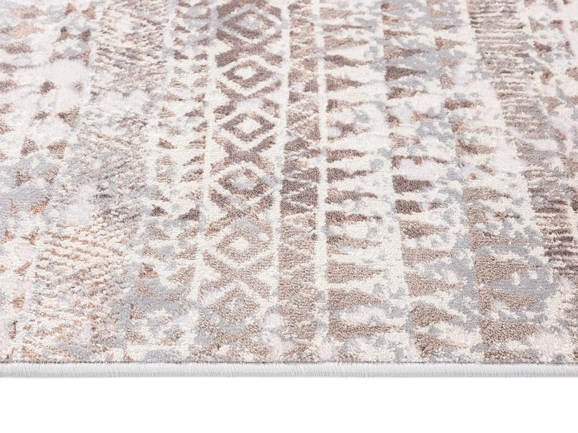 Selma Brown Grey And Ivory Distressed Tribal Rug *NO RETURNS UNLESS FAULTY