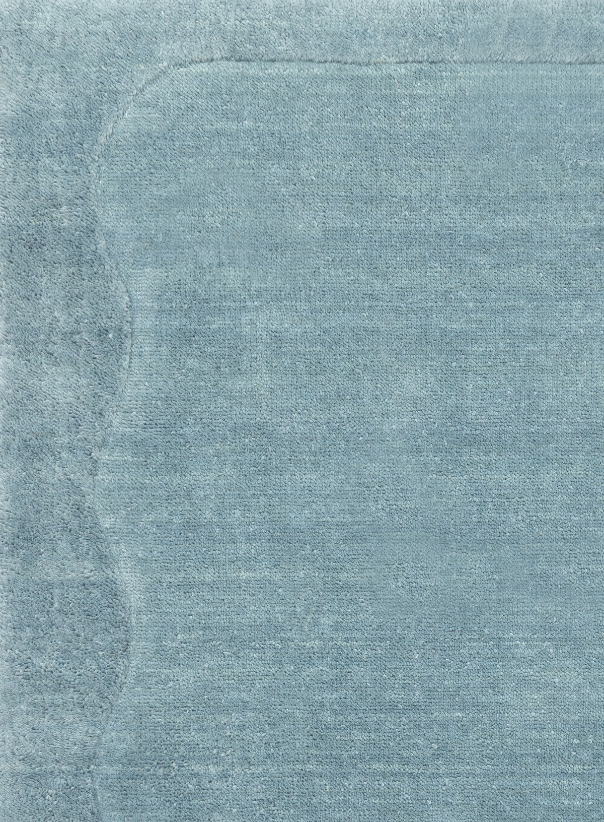 Serenity Blue Wiggle Border Wool Rug