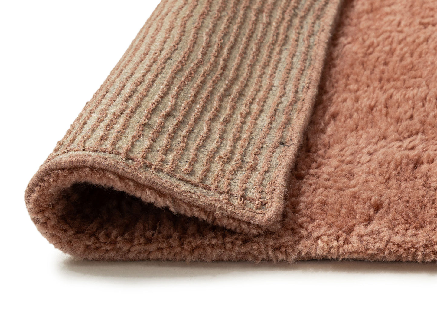 Shannon Pink Wool Shag Rug
