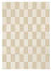 Shira Neutral Beige Checkered Washable Rug