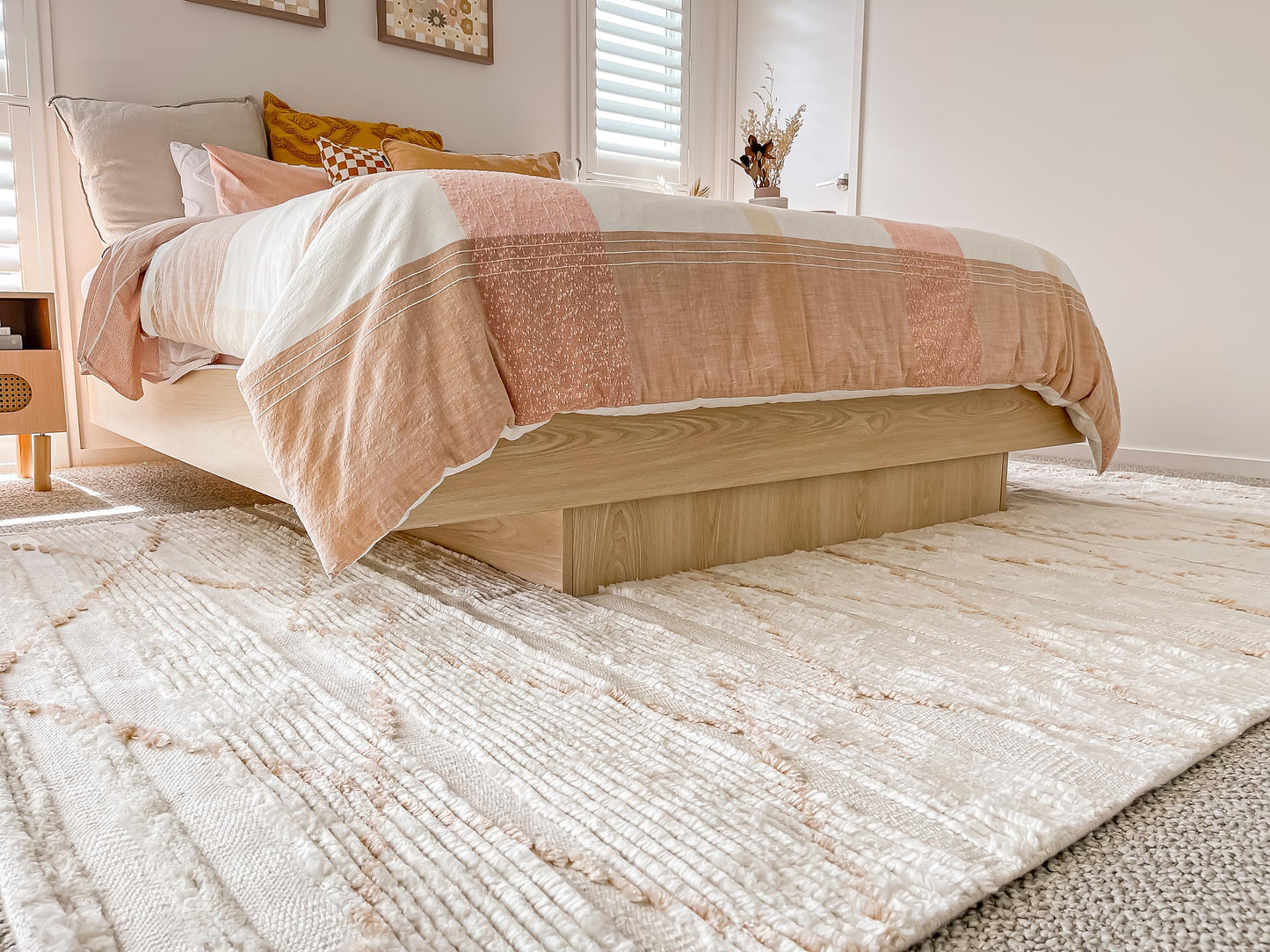 Shona Ivory and Peach Tribal P.E.T Rug