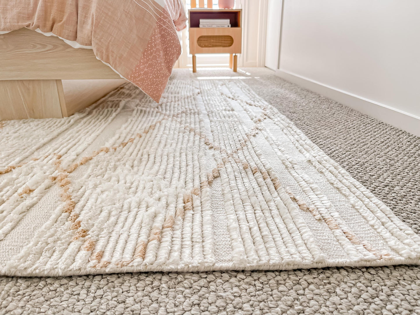 Shona Ivory and Peach Tribal P.E.T Rug