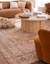 Sissa Mustard and Peach Floral Distressed Rug