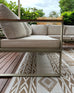 Sitaah Brown and Ivory Tribal Flatweave Indoor Outdoor Rug