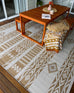 Sitaah Brown and Ivory Tribal Flatweave Indoor Outdoor Rug