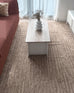 Sitti Beige Striped Washable Faux Fur Rug