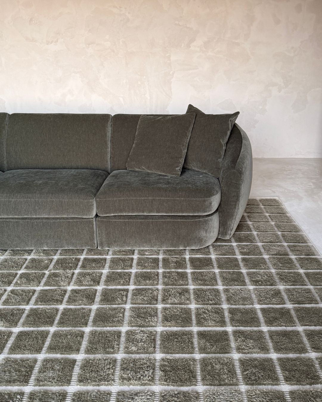 Sondra Green Handloom Grid Wool Rug