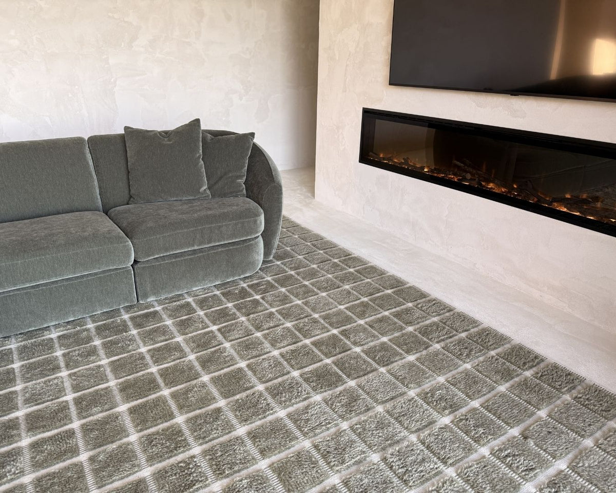 Sondra Green Handloom Grid Wool Rug