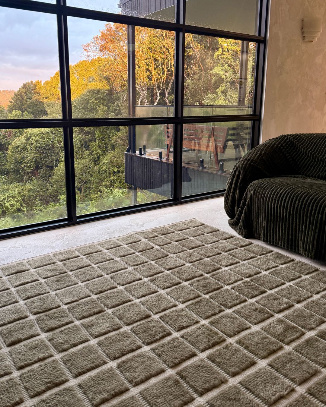 Sondra Green Handloom Grid Wool Rug