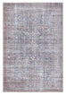 Sorra Blue and Brown Traditional Distressed Washable Rug