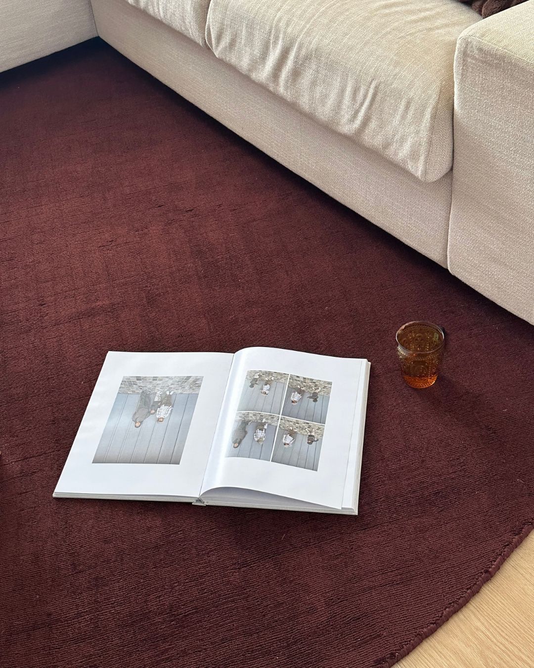 Sullivan Burgundy Handloomed Round Rug