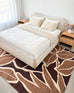 Tamika Brown and Rust Botanical Washable Rug