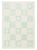 Tara Blue and Cream Checkered Washable Rug