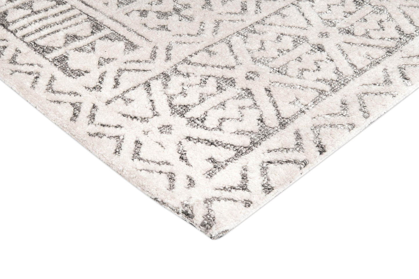 Tatiana Ivory and Grey Textured Tribal Rug