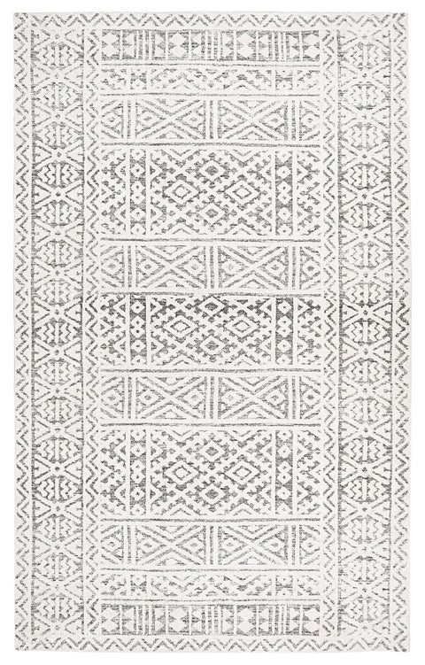 Tatiana Ivory and Grey Textured Tribal Rug