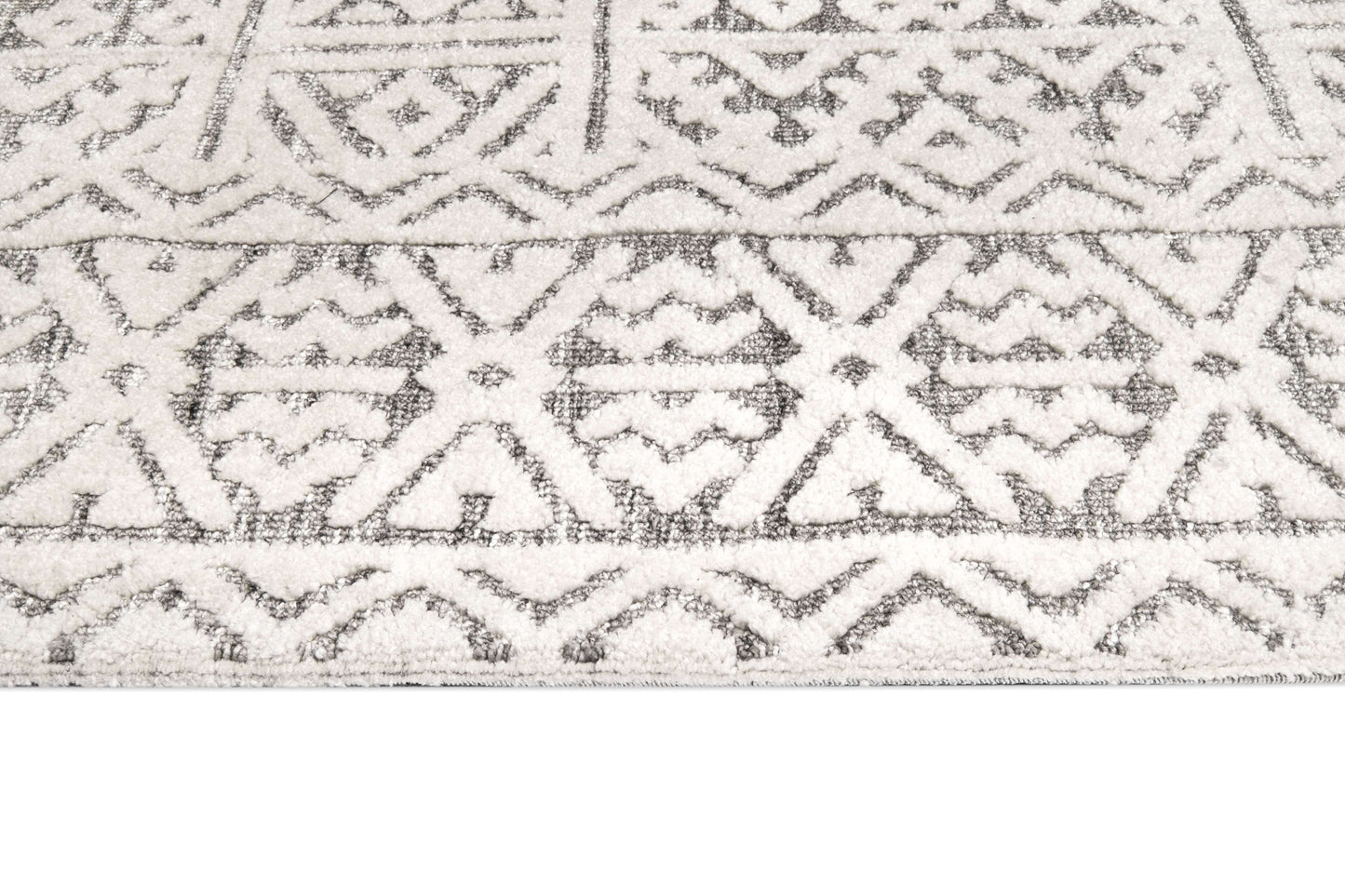Tatiana Ivory and Grey Textured Tribal Rug