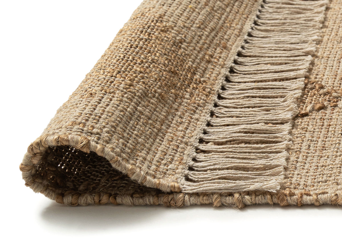 Thylanne Natural Raised Diamond Jute Wool Rug