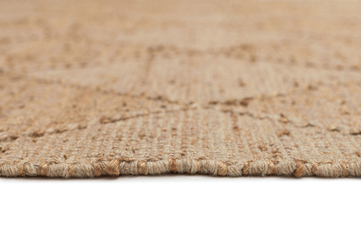Thylanne Natural Raised Diamond Jute Wool Rug