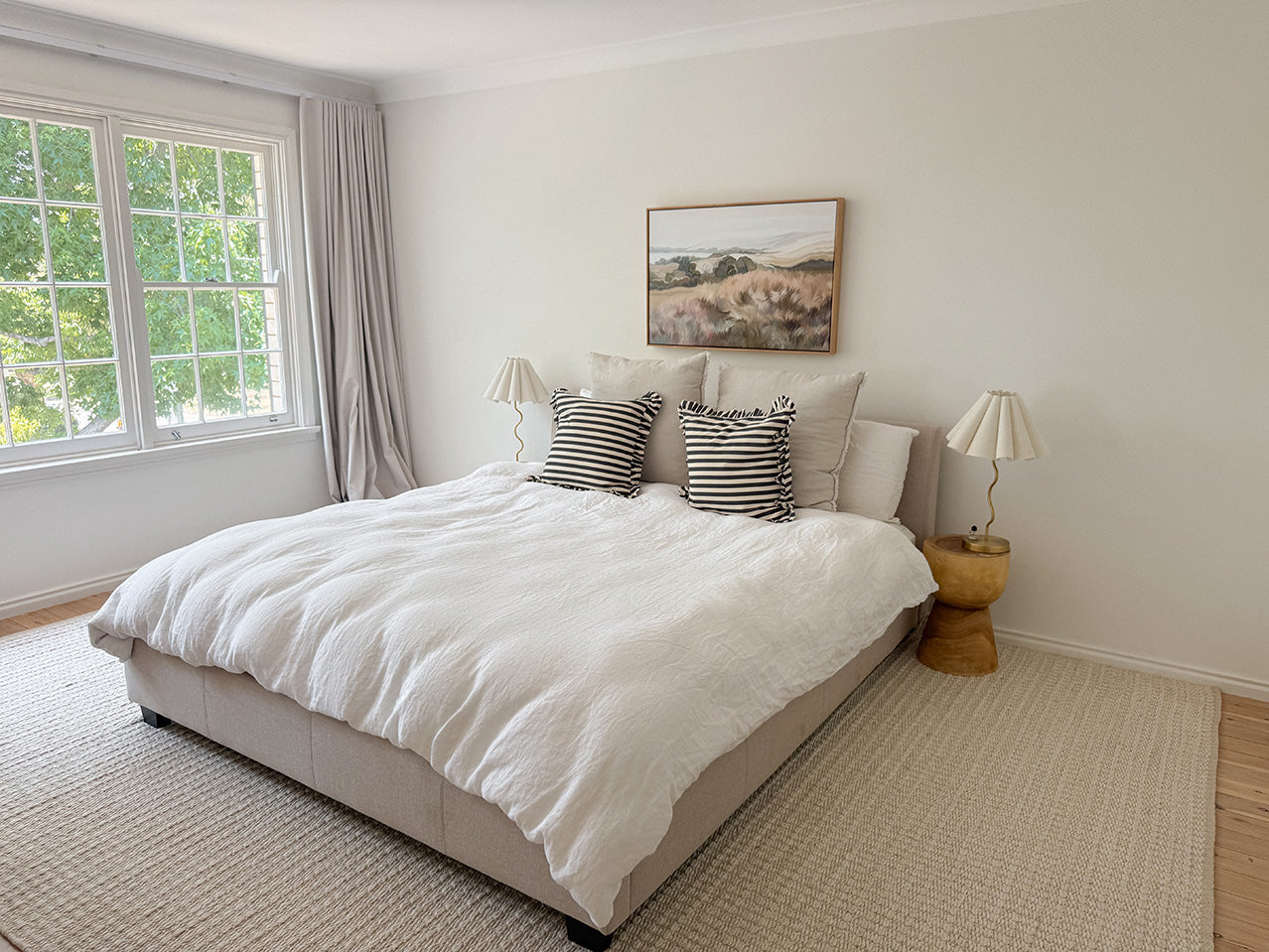 Tocarra Cream and Beige Chunky Wool Rug