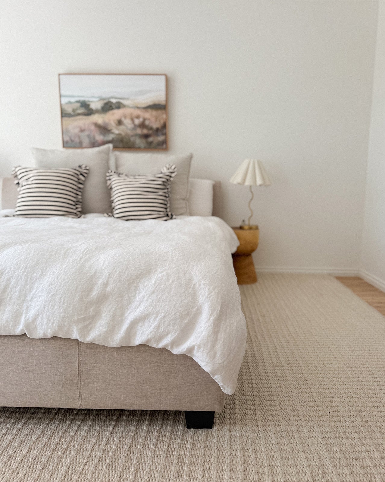 Tocarra Cream and Beige Chunky Wool Rug