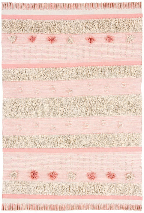 Valentina Pink Tassel Flatweave Cotton Rug