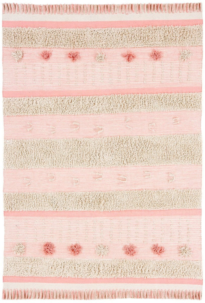 Valentina Pink Tassel Flatweave Cotton Rug