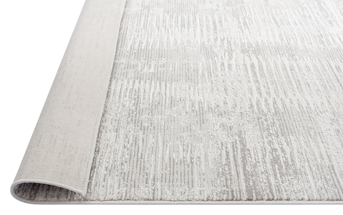 Valerie Ivory and Grey Distressed Tribal Runner Rug