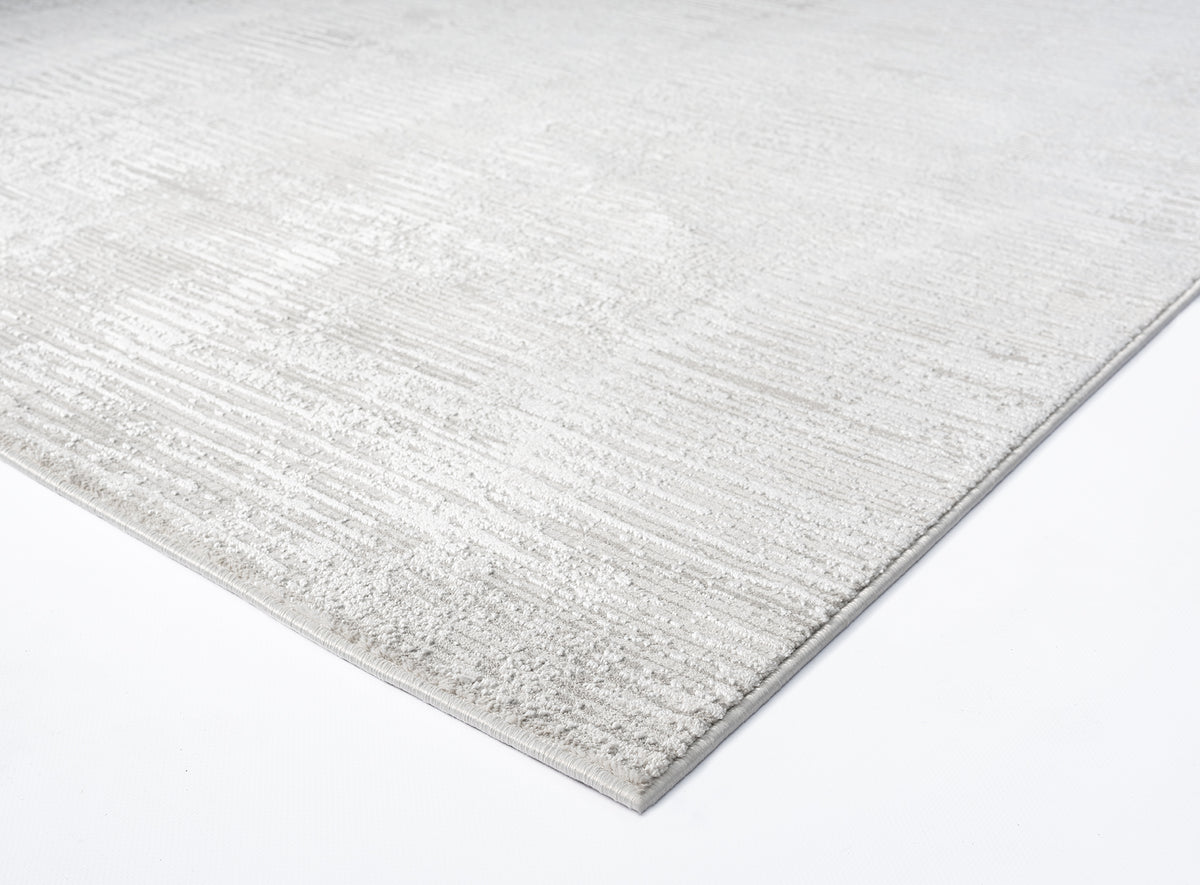 Valerie Ivory and Grey Distressed Tribal Runner Rug