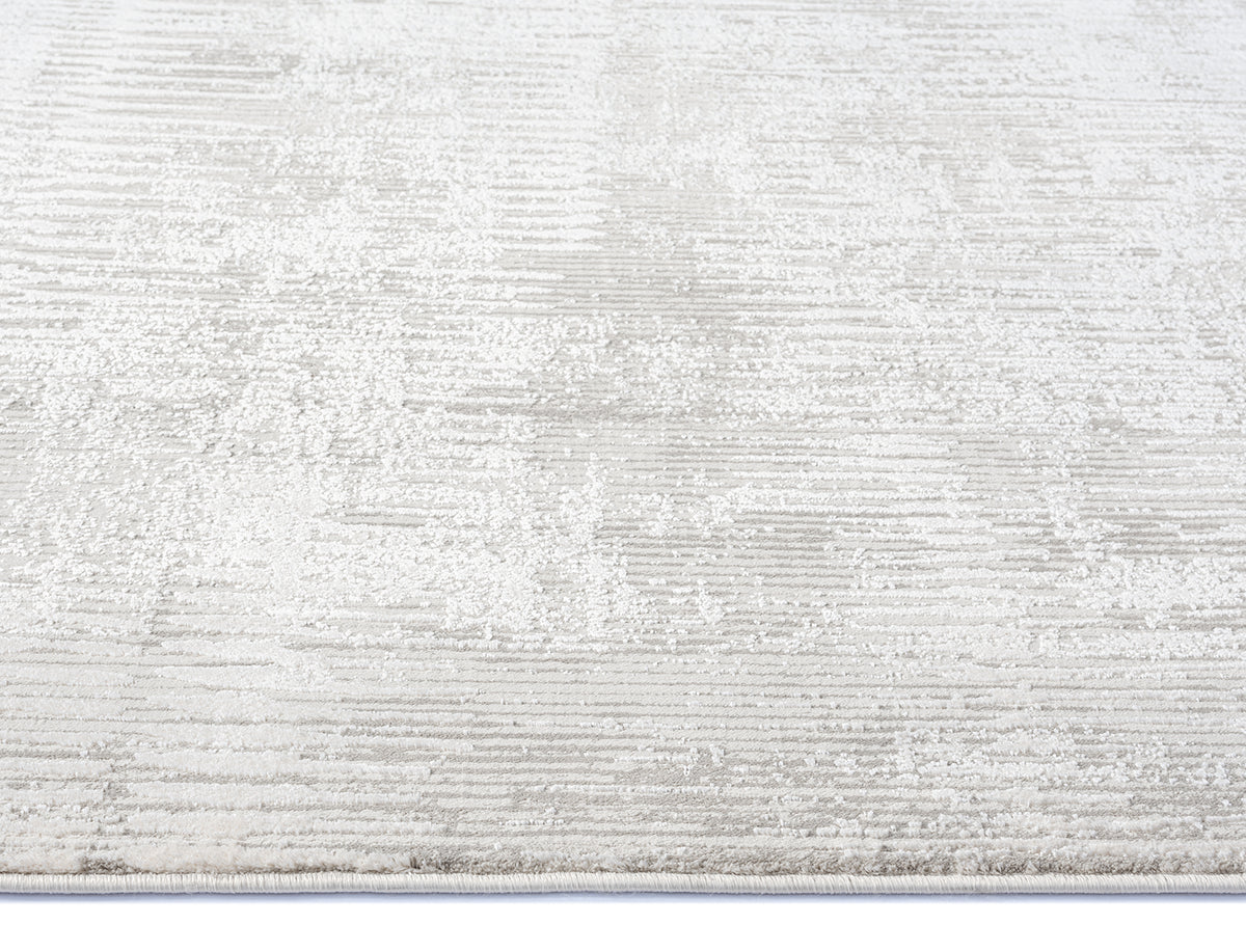 Valerie Ivory and Grey Distressed Tribal Runner Rug