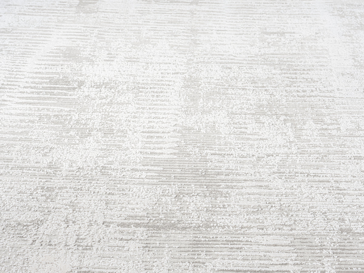 Valerie Ivory and Grey Distressed Tribal Runner Rug