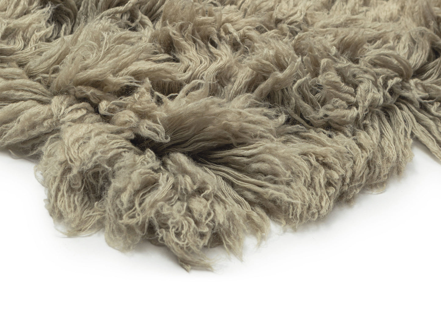 Varessa Green Deep Pile Wool Shag Rug