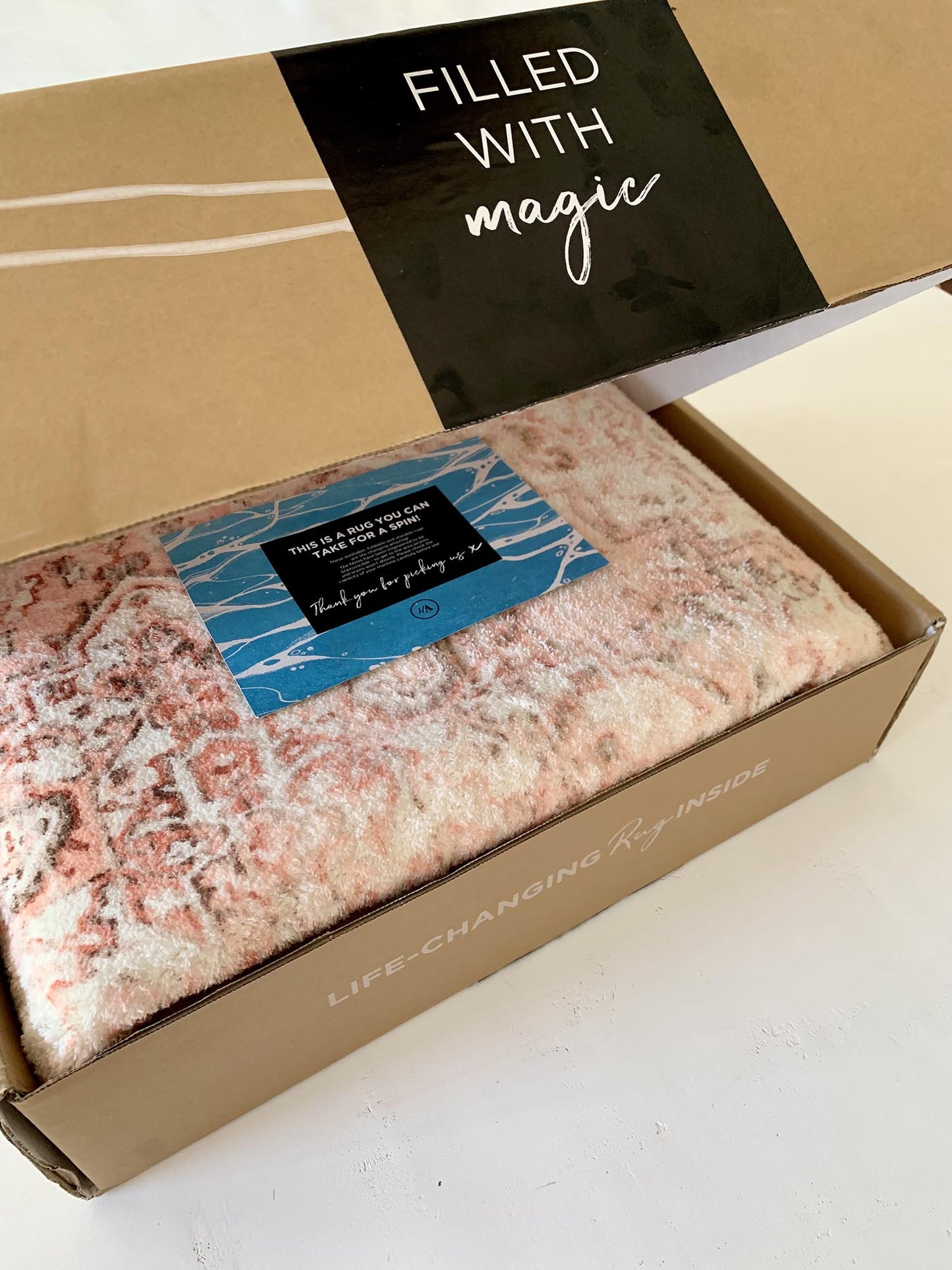 Veronique Peach and Brown Distressed Washable Rug