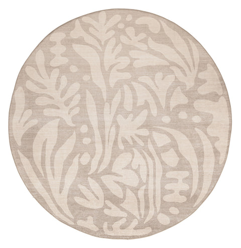 Viki Grey Beige Leaves Rollie Pollie Round Playmat