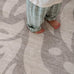 Viki Grey Beige Leaves Rollie Pollie Round Playmat