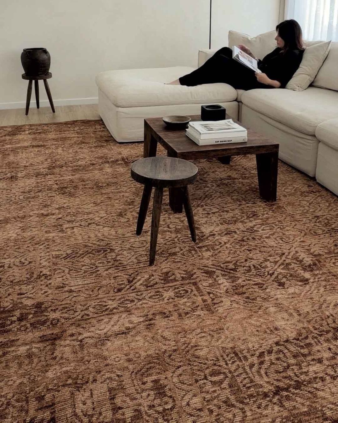 Violet Tonal Tobacco Brown Rug