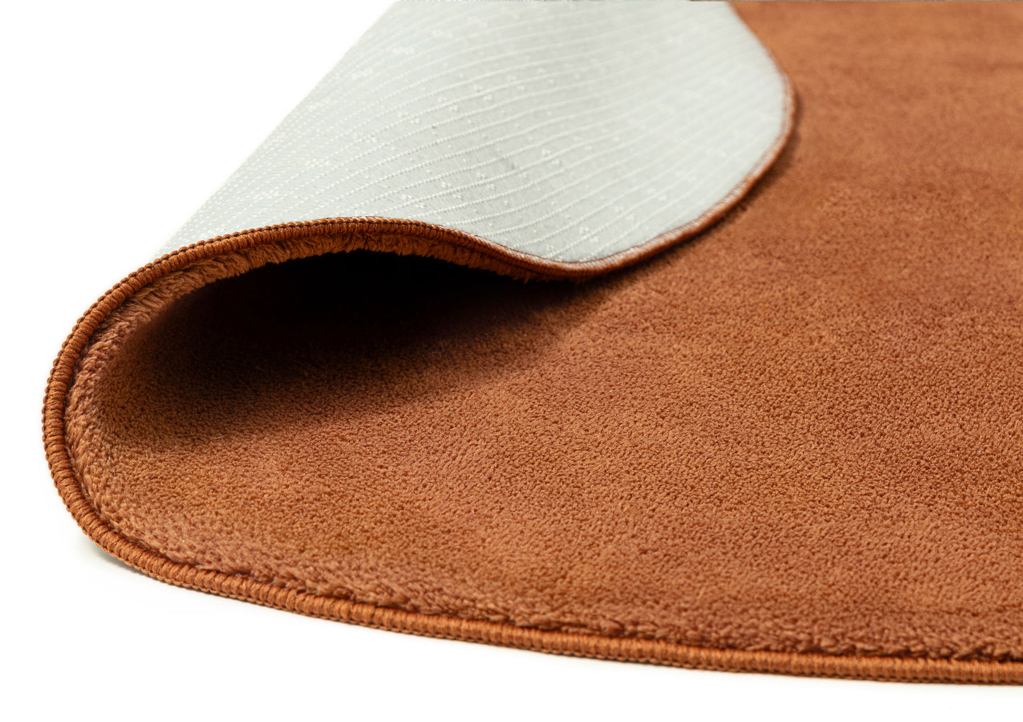 Yasha Terracotta Brown Irregular Round Washable Rug