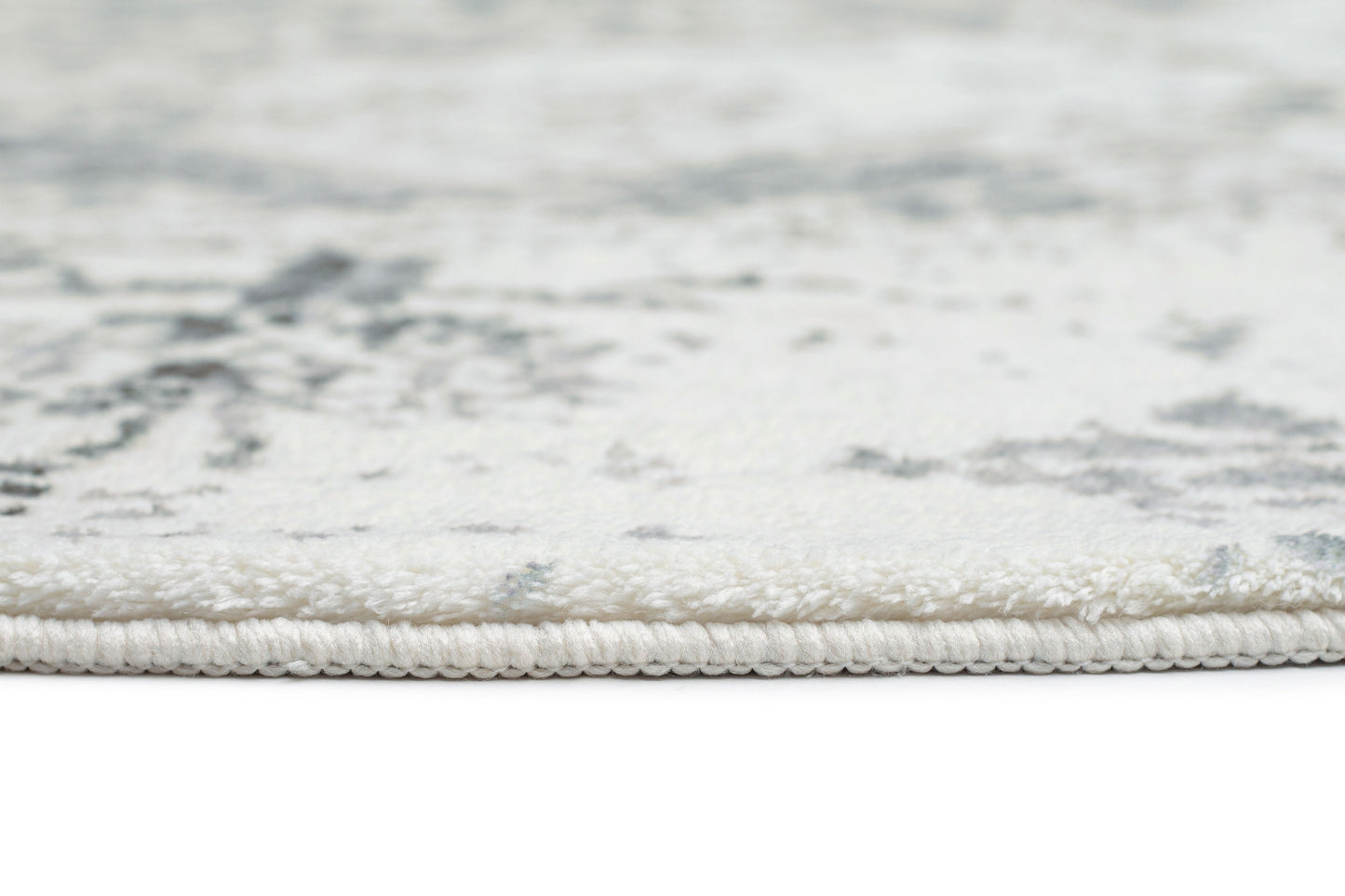 Yelina Cream and Grey Distressed Washable Round Rug