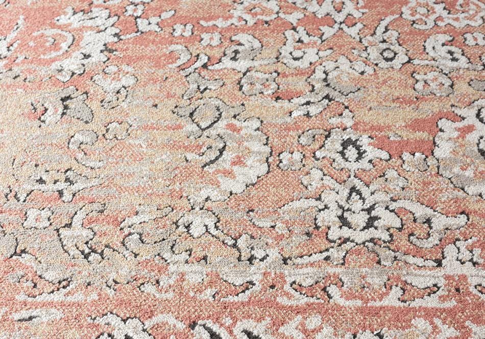 Yolanda Peach Terracotta Transitional Floral Motif Runner Rug