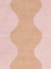 Zamora Beige and Pink Wave Washable Rug